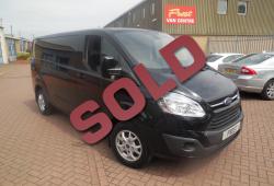 FORD TRANSIT CUSTOM L2 H1 - LIMITED - BLACK - 125ps - AIR CON + HEATED SEATS - FSH