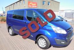 FORD TRANSIT CUSTOM 2016 - 6 SEAT CREW CAB - 42,000m - TREND - 125ps - DEEP IMPACT BLUE