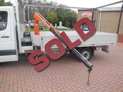 MERCEDES SPRINTER -170  LWB - 14FT DROPSIDE CRANE ONE OWNER 170bhp